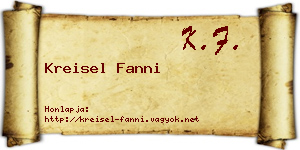 Kreisel Fanni névjegykártya